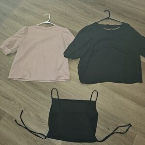 SHEIN Black and Pink Blouse Trio
